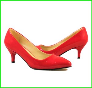 Жіночі Червоні Лакові Туфлі на Каблуку Модельні (розміри: 36,37,39) - 07