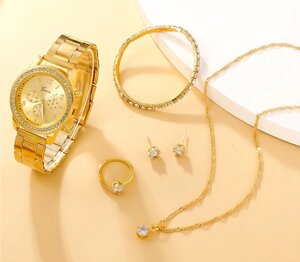 Жіночий наручний годинник Geneva кварцовий годинник + набір прикрас без коробки