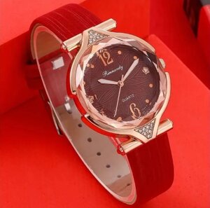 Жіночий наручний годинник Rinnandy кварцовий годинник із червоним ремінцем + набір прикрас без коробки