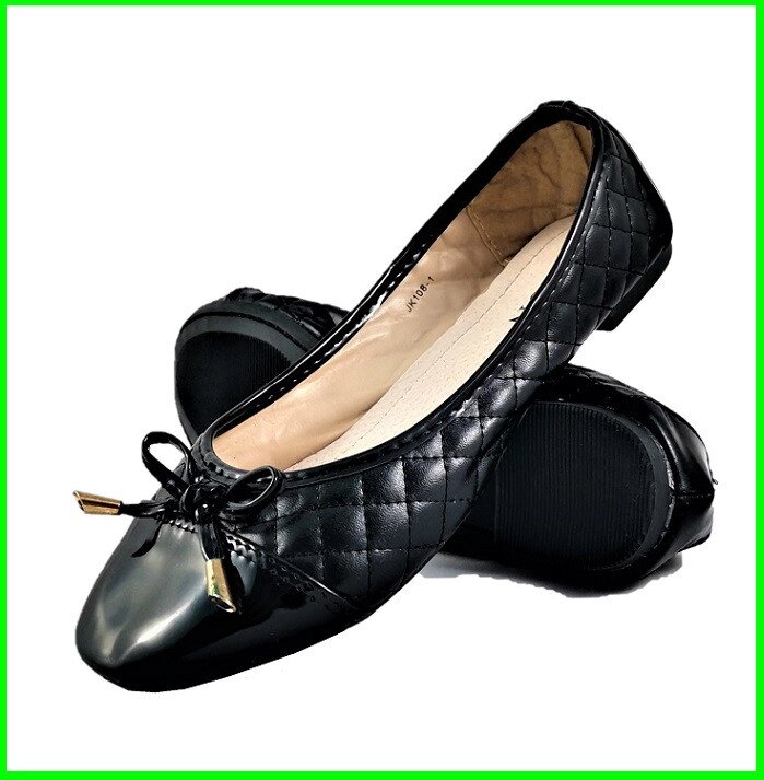 Женський Балетки Чорні Мокасини Туфлі (розміри: 36, 37,38,39) - 08-1 від компанії Магазин "Astoria-gold" - фото 1