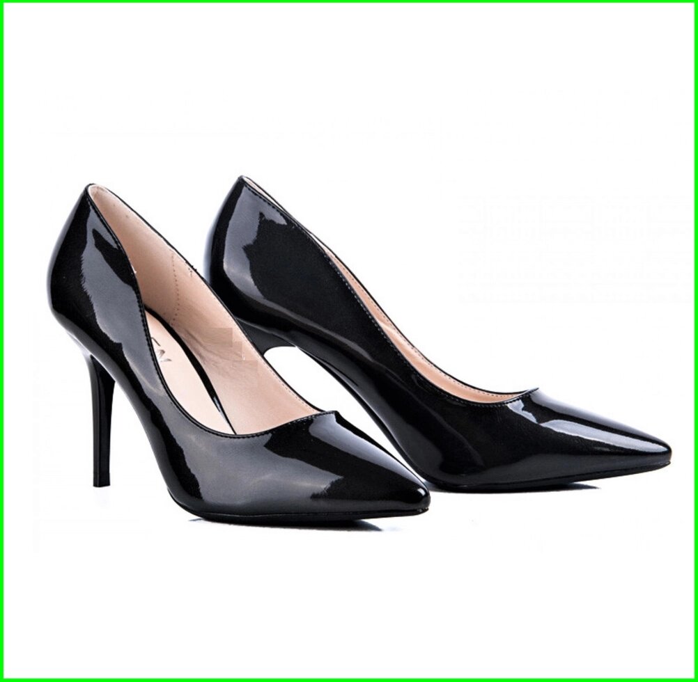 Жінці Чорні Туфлі на Каблуці Шпильке Лакові Кладочки (розміри: 36,37,38,39) - 3-1 від компанії Магазин "Astoria-gold" - фото 1