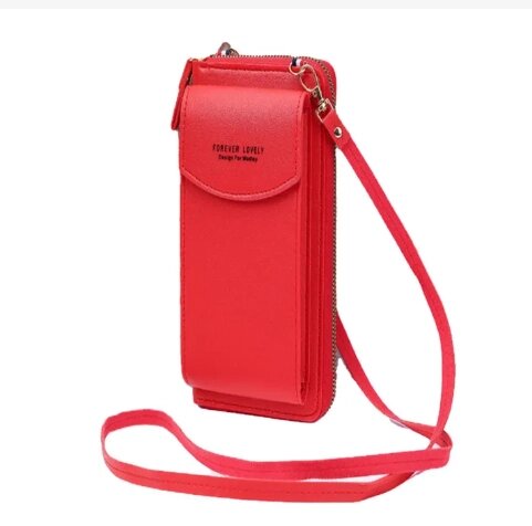 Жіноча сумка — гаманець клатч FOREVER Lovely Червона з відділенням для телефона від компанії Магазин "Astoria-gold" - фото 1