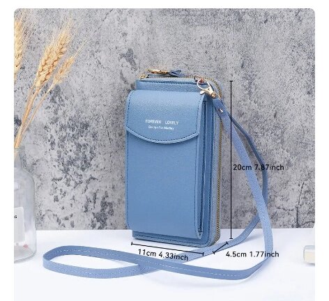 Жіноча сумка — гаманець клатч FOREVER Lovely Синій джинс із відділенням для телефона від компанії Магазин "Astoria-gold" - фото 1