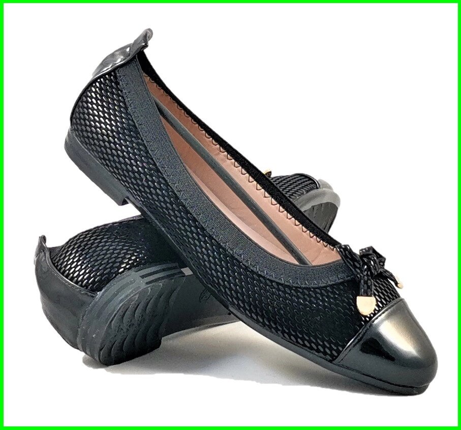 Жіночі Балетки Чорні Мокасини Туфлі Лакові (розміри: 40) - 8-6 від компанії Магазин "Astoria-gold" - фото 1