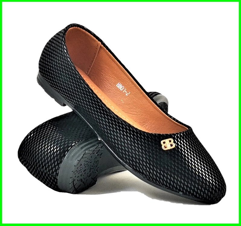 Жіночі Балетки Чорні Мокасини Туфлі (розміри: 36,37,38,39,40,41) — 01-2 від компанії Магазин "Astoria-gold" - фото 1