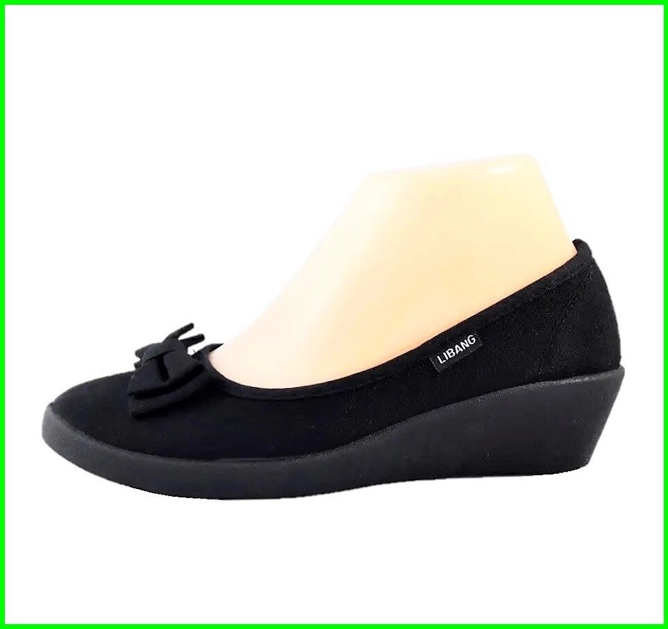 . Жіночі Мокасини Чорні Балетки Туфлі на Танкетці (розміри: 38) - 33-1 від компанії Магазин "Astoria-gold" - фото 1