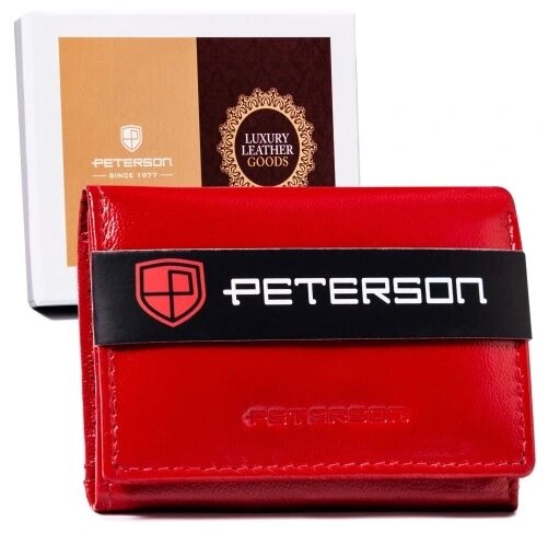 Жіночий шкіряний гаманець Peterson червоний PTN RD-200-GCL RED виробництво Польща від компанії Магазин "Astoria-gold" - фото 1