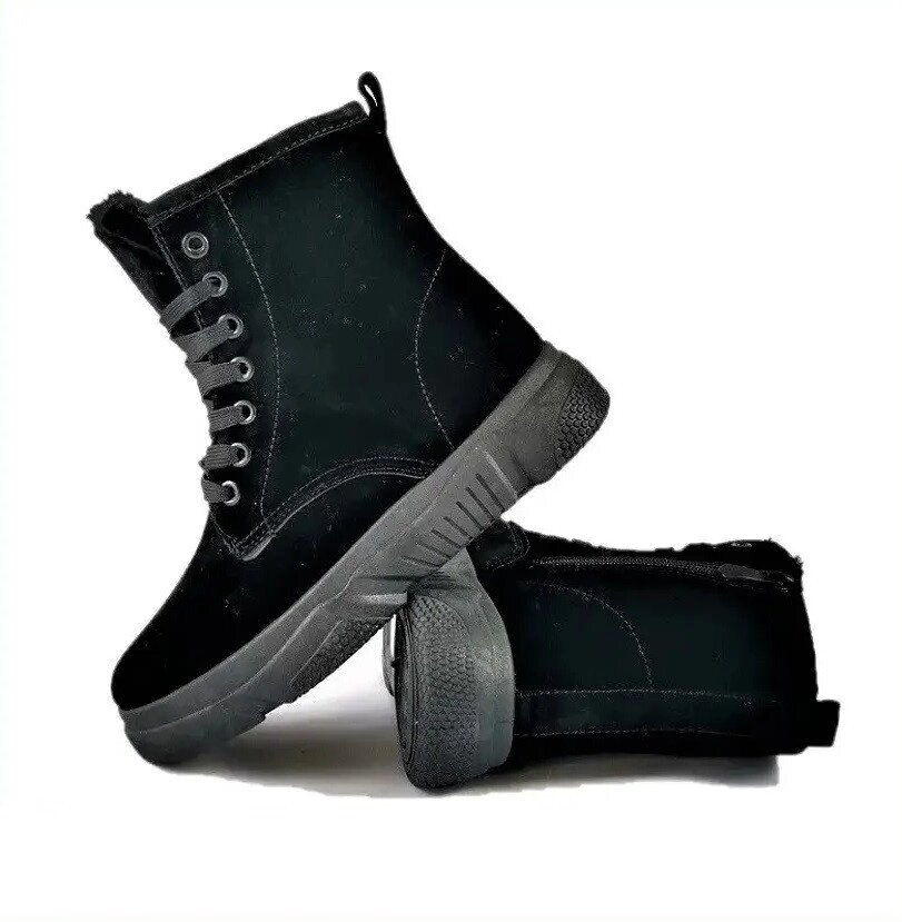 Зимові черевичі Черні Напівчоботи на хутрі Блискавки (розміри: 36) ВідеоОбзор — 918 від компанії Магазин "Astoria-gold" - фото 1