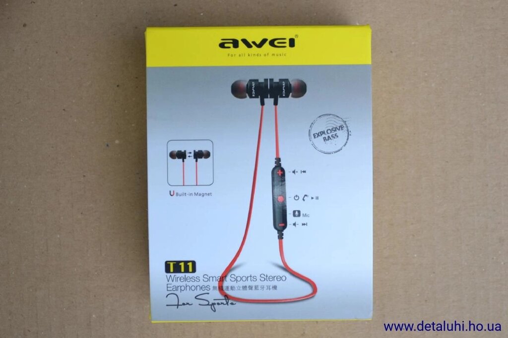Bluetooth навушники AWEI T11 v4.2 від компанії Detaluhi - фото 1