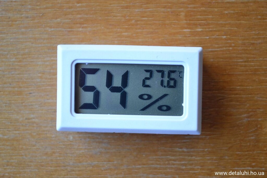 Цифровий вимірювач вологості і температури Гигрометр 10-99% RH - білий - фото