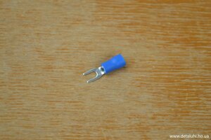 Кабельний наконечник у вигляді вилки з ізоляцією RV1.25-3 - синій