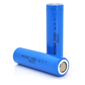 Акумулятор 18650 Li-Ion ICR18650 FlatTop, 2500mAh, 3.7V, Blue Vipow (ICR18650-2500mAhFT)