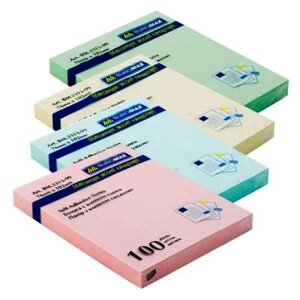 Папір для нотаток Buromax with adhesive layer 76х102мм, 100sheets, pastel colors mix (BM. 2313-99)