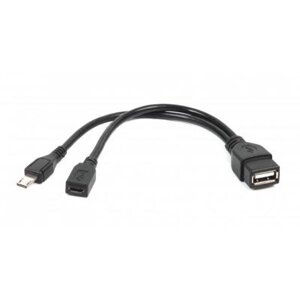 Дата кабель OTG USB 2.0 AF to micro 5P M+F 0.15m cablexpert (A-OTG-AFBM-04)