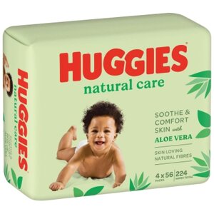 Дитячі вологі серветки Huggies Natural Care 56 х 4 шт (5029053550183)