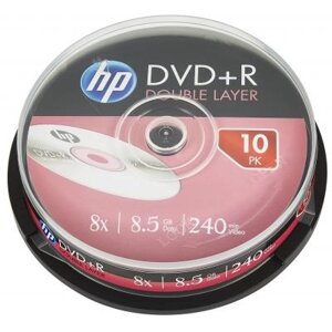 Диск DVD HP DVD+R 8.5GB 8X DL 10шт spindle (69309/DRE00060-3)