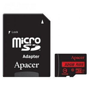 Карта пам'яті apacer 32GB microsdhc class 10 UHS-I U1 (R85 MB/s) (AP32GMCSH10U5-R)