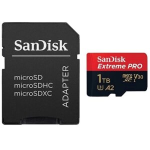 Карта пам'яті sandisk 1 TB microsdxc UHS-I U3 extreme pro+SD adapter (sdsqxcd-1T00-GN6ma)