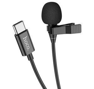 Мікрофон петличний HOCO Type-C Lavalier microphone L14, 2 м, чорний