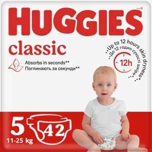 Підгузки Huggies Classic 5 (11-25 кг) Jumbo 42 шт (5029053543185)