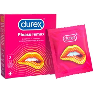 Презервативи Durex Pleasuremax з силіконовою змазкою з ребрами та крапками 3 шт. (5038483203989)