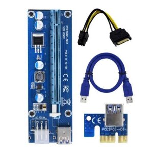 Райзер PCI-E x1 to 16x 60cm USB 3.0 Cable SATA to 6Pin Power v. 006C Dynamode (RX-riser-006c 6 pin)