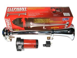 Сигнал 1-дудка возд. CA-13030 Elephant 12V метал хром 350mm з компресором