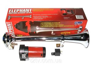 Сигнал 1-дудка возд. CA-13036 Elephant 12V метал хром 360mm з компресором