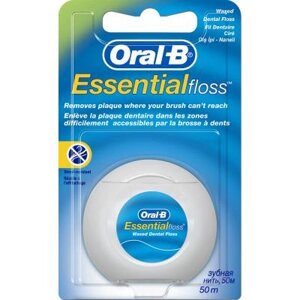 Зубна нитка Oral-B Essential floss Waxed м'ятна 50 м (3014260280772/5010622005029)