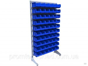 Стелаж 1800 мм з пластиковими ящиками синіми преміум 230х145х125 мм