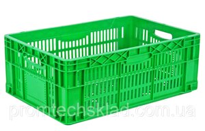 Ящик пластиковий 600*400*220 зелений перфорований