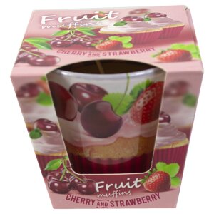 Ароматическая свеча Fruit Muffins Cherry And Strawberry 115г. Bartek. Польша. (12)