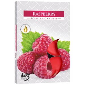 Свічка таблетка ароматична Raspberry, Bispol. У наборі 6 штук. Польща.