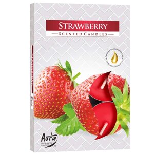 Свічка таблетка ароматична Strawberry, Bispol. У наборі 6 штук. Польща.