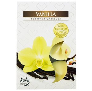 Свічка таблетка ароматична Vanilla, Bispol. У наборі 6 штук. Польща.