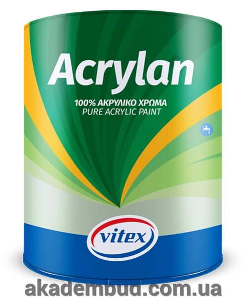 Акрилова фарба  Acrylan100% WHITE 0.75 л від компанії Інтернет-магазин металопластикових вікон - фото 1