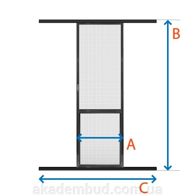 Дверна москітна сітка Слайдер (антрацит) від компанії Інтернет-магазин металопластикових вікон - фото 1