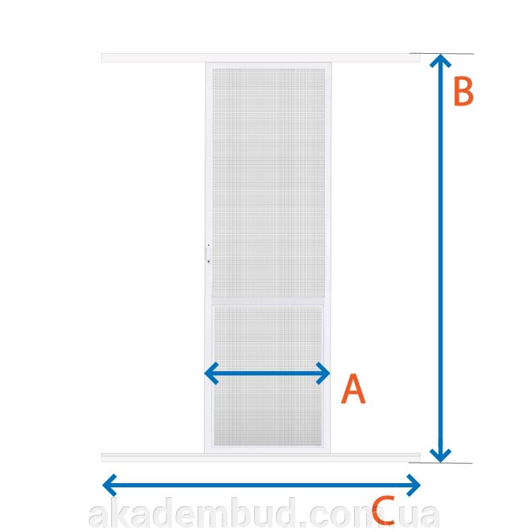 Дверна москітна сітка Слайдер (білий) від компанії Інтернет-магазин металопластикових вікон - фото 1