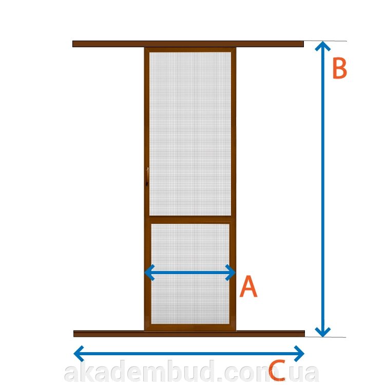 Дверна москітна сітка Слайдер (коричневий) від компанії Інтернет-магазин металопластикових вікон - фото 1