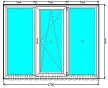 Металопластикове трьохстулкове вікно EuroLine. від компанії Інтернет-магазин металопластикових вікон - фото 1