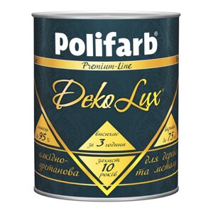 Високоякісна алкідно-уретанова ємаль для дерева та металу DEKOLUX, 2,2 кг (чорний)