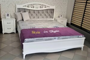 Двоспальне дерев'яне ліжко Славія з тумбами 2шт