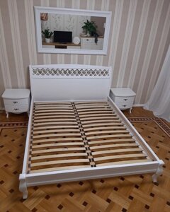 Двоспальне ліжко Ажур з різьбленням