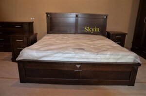 Двоспальне ліжко Хай тек масив дуба