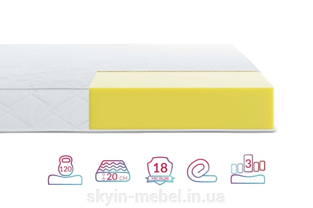 Матрац Highfoam Largo Slim Plus, розмір 90x200 см від компанії Магазин "Меблі Sky in" - фото 1