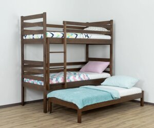 Двохярусне деревяне ліжко - трансформер Шрек на 3 односпальних ліжка