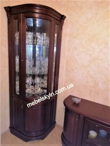 Кутова вітрина Зефір велика масив дерева
