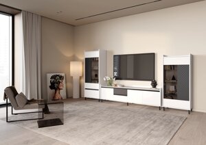 Сучасна стильна гірка Урбан у вітальню біла з графітом