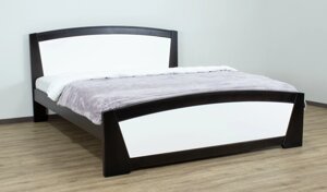 Двоспальне ліжко Женєва з масиву бука з фігурним узголів'ям