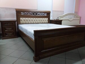 Дерев'яне двоспальне ліжко Ніно масив дуба